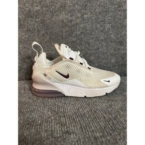 Nike Air Max 270 Little Kids Shoes White Burgundy AO2372 119 Size 2Y